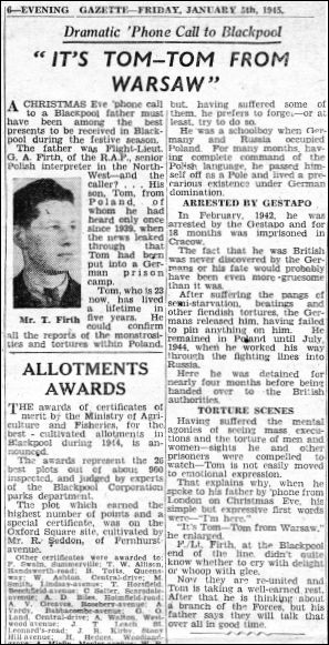 Newspaper cutting January 1945 Tom from Warsaw Gillian and I in Cornwall - photo 24