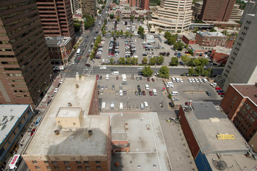 A view of the site where THE BOW would be built looking north from top of - photo 4