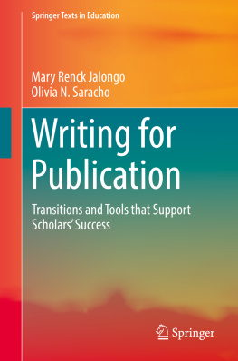 Mary Renck Jalongo Writing for Publication