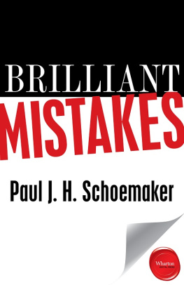 Paul J. H. Schoemaker - Brilliant Mistakes