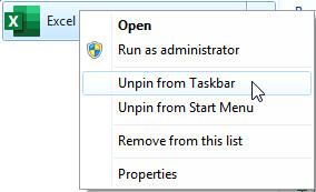 You can also click on the Unpin from Taskbar to unpin Excel 2019 icon STARTING - photo 4