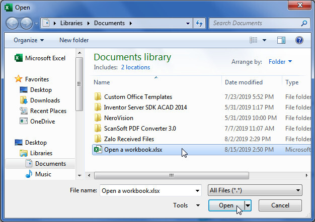 Navigate to the folder that contains the workbook that you want to open Click - photo 10