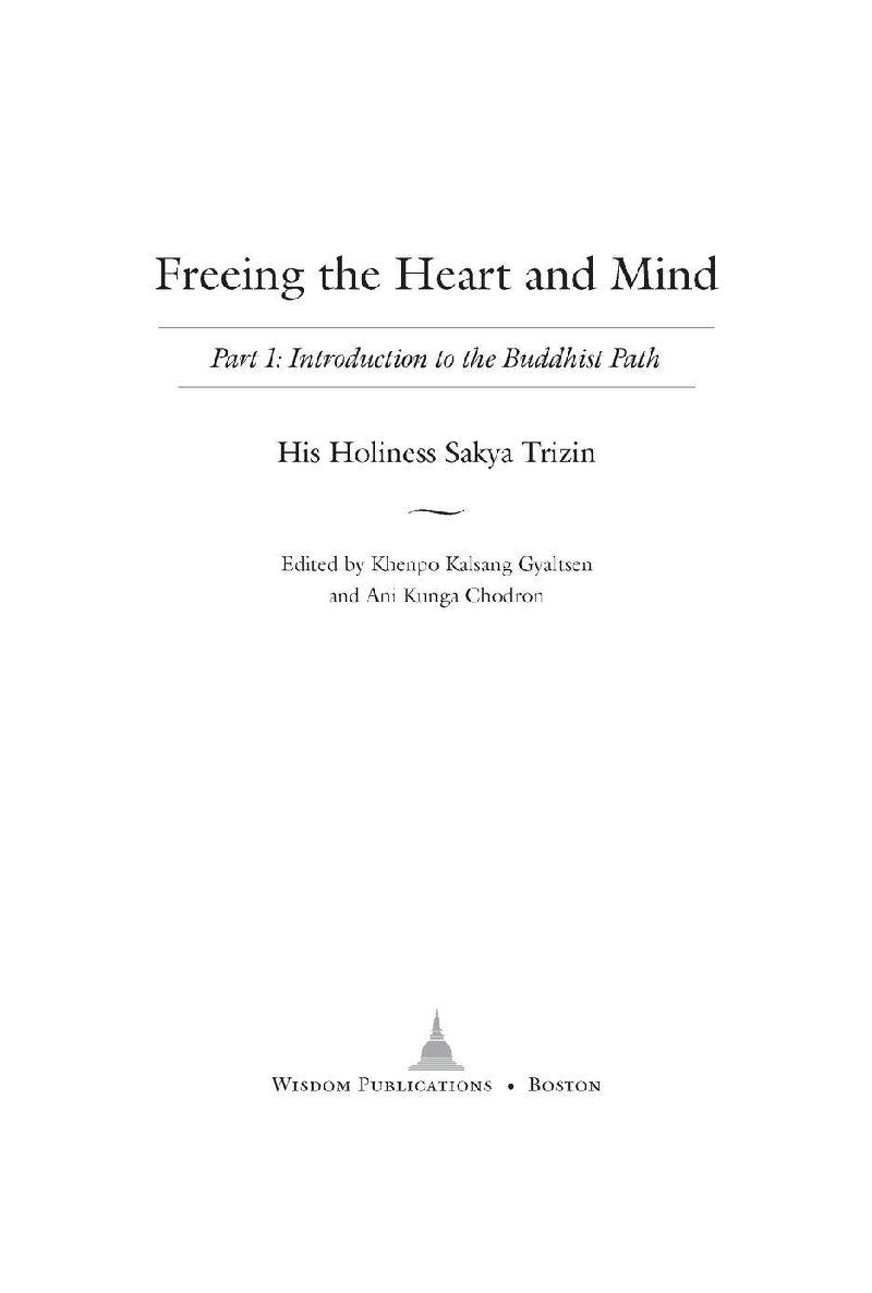 Table of Contents His Holiness the Forty-First Sakya Trizin Preface - photo 2