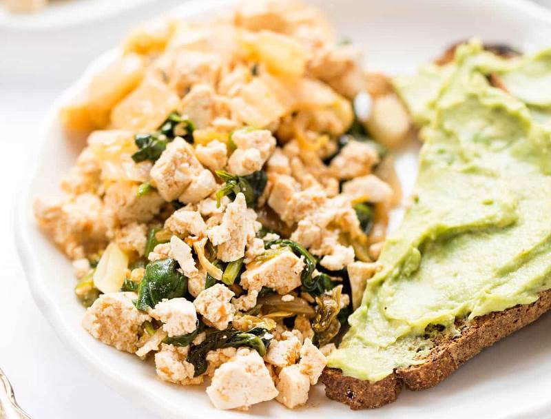 This kimchi and tofu scramble is a plant-based protein-packed breakfast that - photo 7