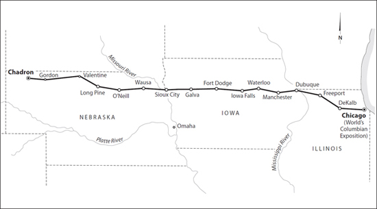 Route of the Great Cowboy Race from Chadron Nebraska to Chicago 1893 The - photo 6