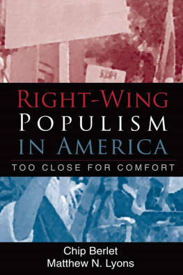 Chip Berlet Right-Wing Populism in America: Too Close for Comfort