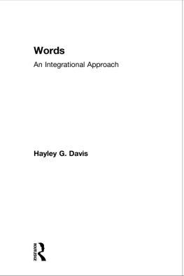 Davis Hayley G. - Words - an Integrational Approach