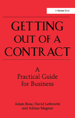 Rose Adam - Getting Out of a Contract - a Practical Guide for Business