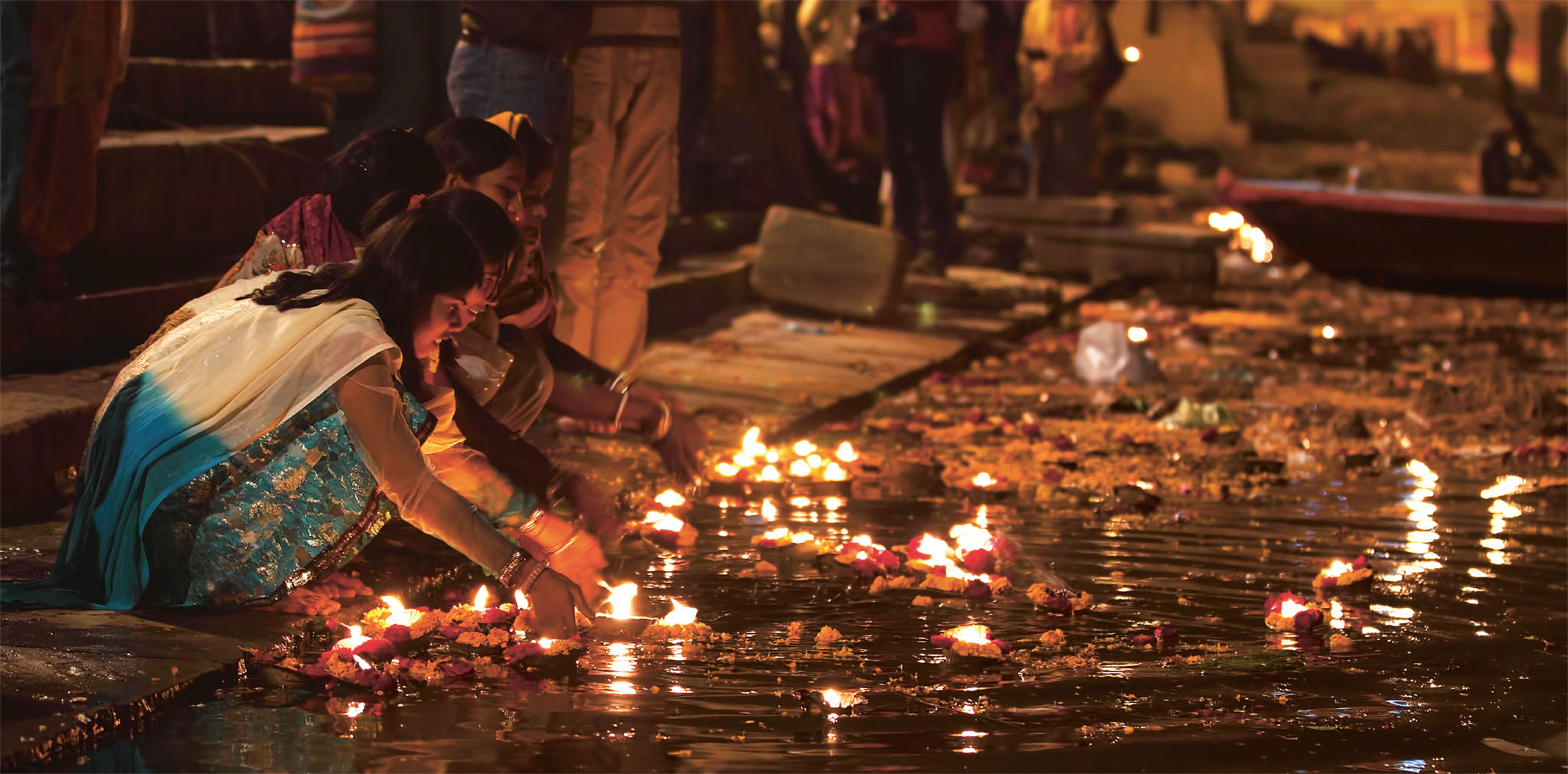 t Join the thousands of pilgrims who line the holy Ganges in colourful to light - photo 9