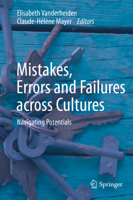 Elisabeth Vanderheiden - Mistakes, Errors and Failures across Cultures : Navigating Potentials