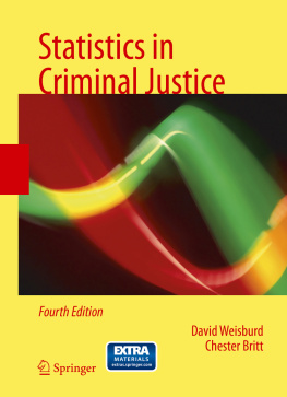 David Weisburd Statistics in Criminal Justice