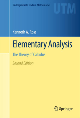 Kenneth A. Ross Elementary Analysis