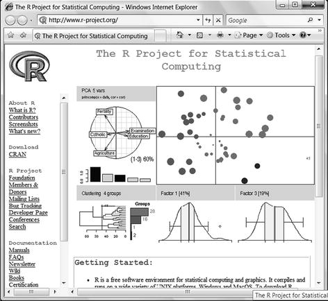 Fig 11 The R website homepage If you click on the CRAN link you will be - photo 1