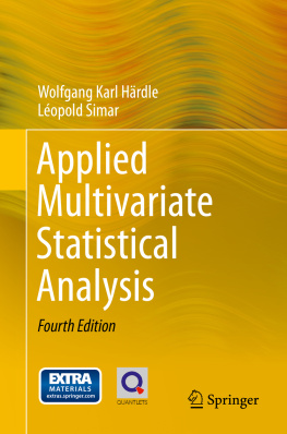 Wolfgang Karl HГ¤rdle Applied Multivariate Statistical Analysis