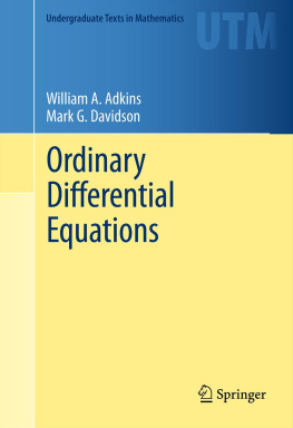 William A. Adkins - Ordinary Differential Equations