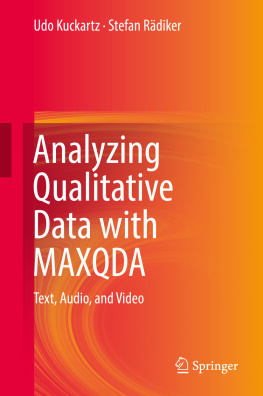 Udo Kuckartz - Analyzing Qualitative Data with MAXQDA