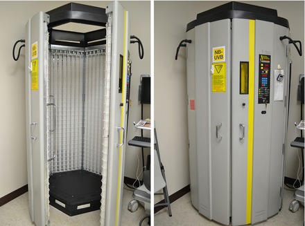 Figure 12 A stand-up UVB phototherapy booth in the office setting Table - photo 2