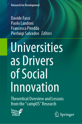 Davide Fassi Universities as Drivers of Social Innovation: Theoretical Overview and Lessons from the campUS Research