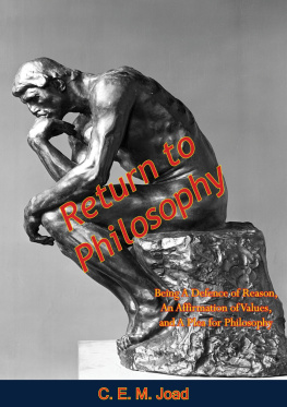 Joad C. E. M. - Return to Philosophy