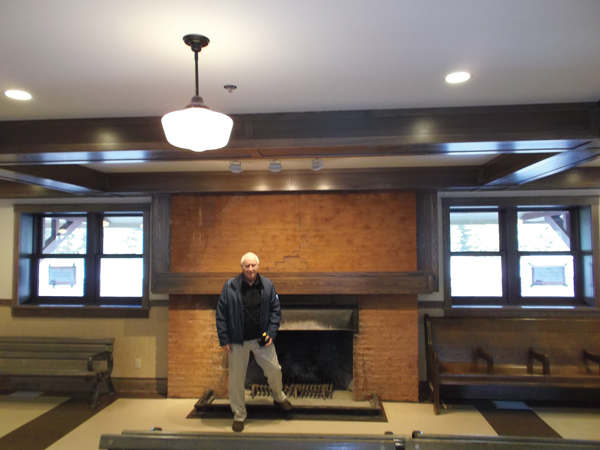 Me in front of the original fireplace Banff station waiting room 2016 - photo 16