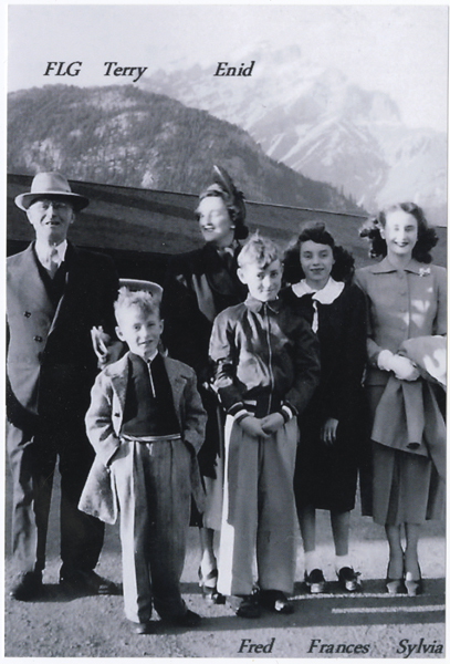 Gainer family in front of Banff station sister Mavis missing from photo - photo 7