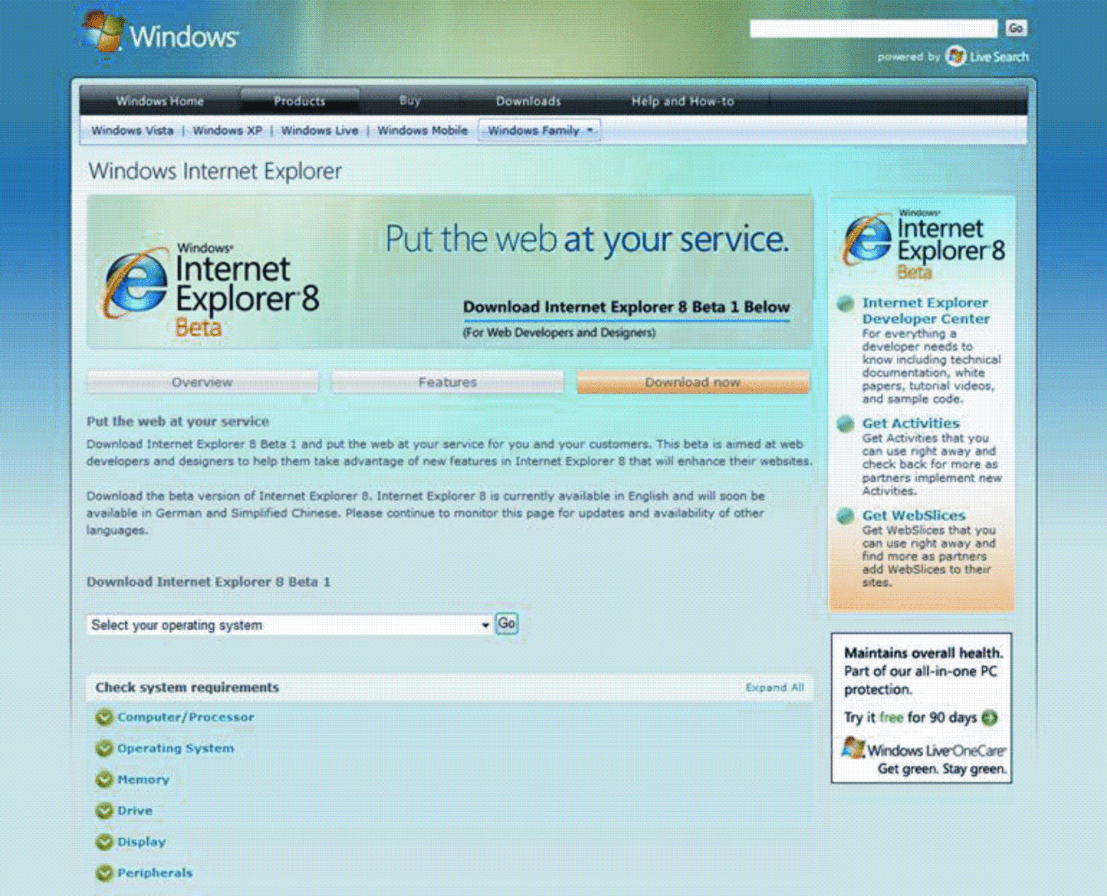 Fig 13 The new Microsoft web site page for Intranet Explorer version 8 - photo 3