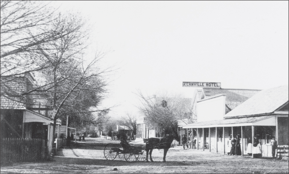 Horses and wagons are present on a Kernville street in this photograph The - photo 4