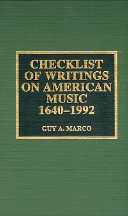 title Checklist of Writings On American Music 1640-1992 author - photo 1