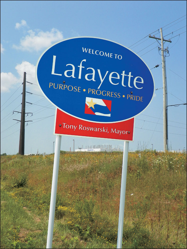 This Welcome to Lafayette sign is located on Indiana State Road 38 an exit - photo 2