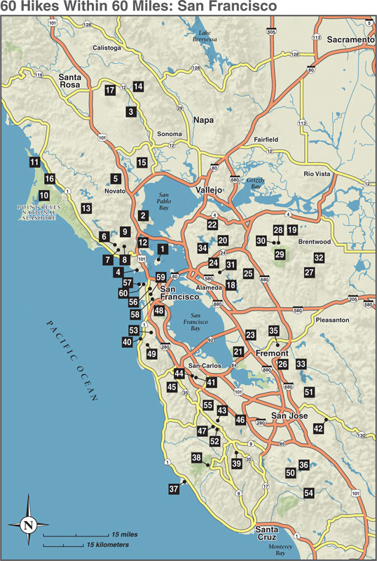 MAP LEGEND ACKNOWLEDGMENTS Thanks once again to all the Bay Area Hikers who - photo 4