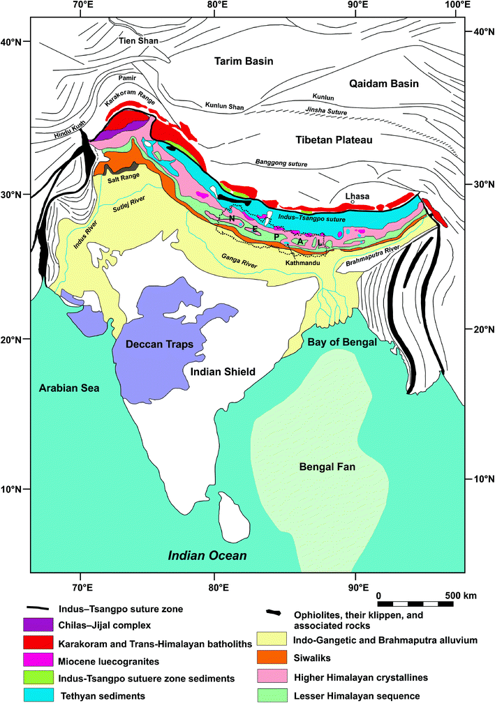 Fig 12 Simplified geological map of Himalaya and position of Nepal Source - photo 2