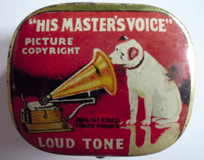 Nipper adorns the lid of a tin filled with loud tone needles Courtesy of Dave - photo 12