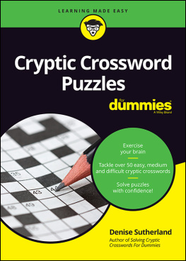 Denise Sutherland Cryptic Crossword Puzzles For Dummies (Australian Edition)