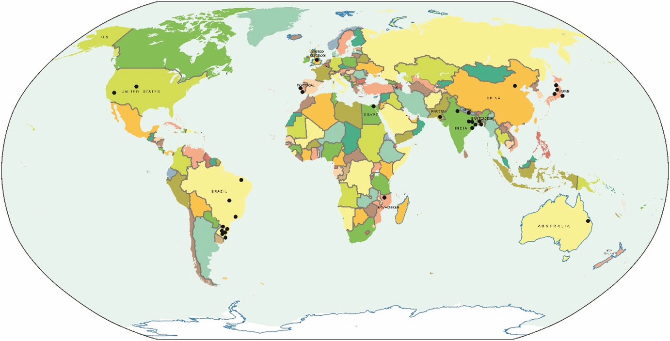 Worldwide map showing authors and coauthors who contribute with this book We - photo 3