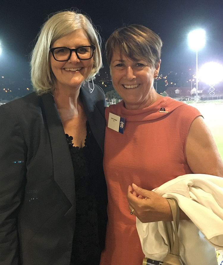 Sam Mostyn and Jan Cooper at the first AFLW Saturday-night match From a - photo 5