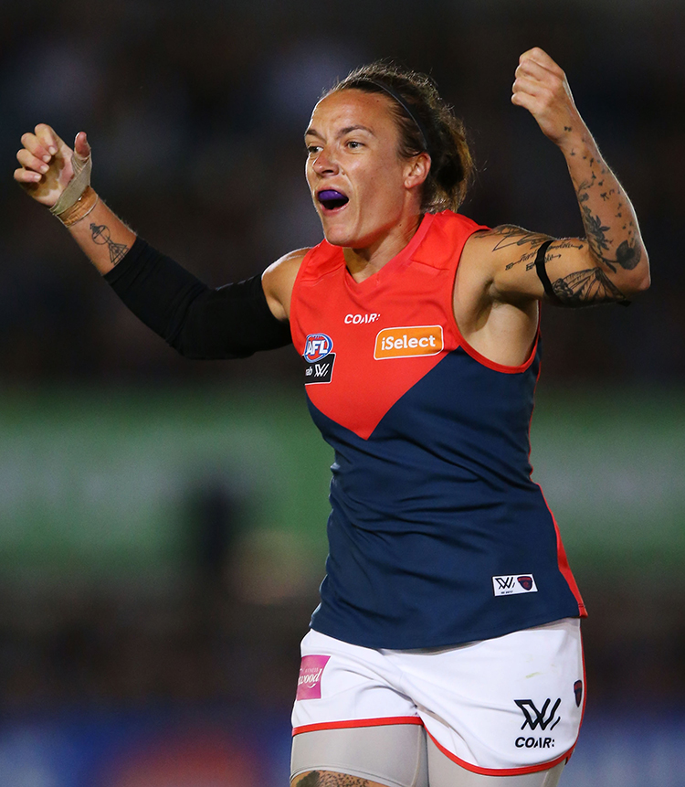 Beyond her wildest dreams playing AFL Celebrating with Melbourne captain - photo 28