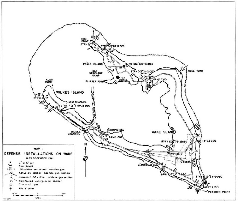 MAP I DEFENSE INSTALLATIONS ON WAKE 823 DECEMBER 1941 The Philippine Clipper - photo 3