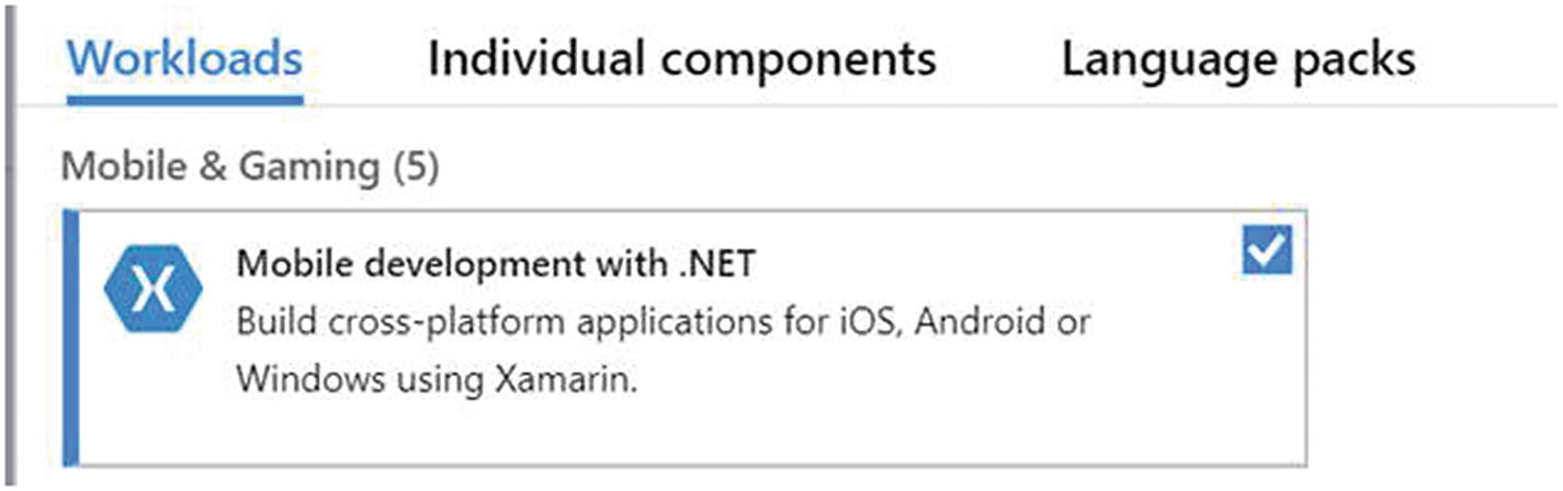 Figure 1-2 Select Mobile development with NET Install ASPNET and web - photo 2