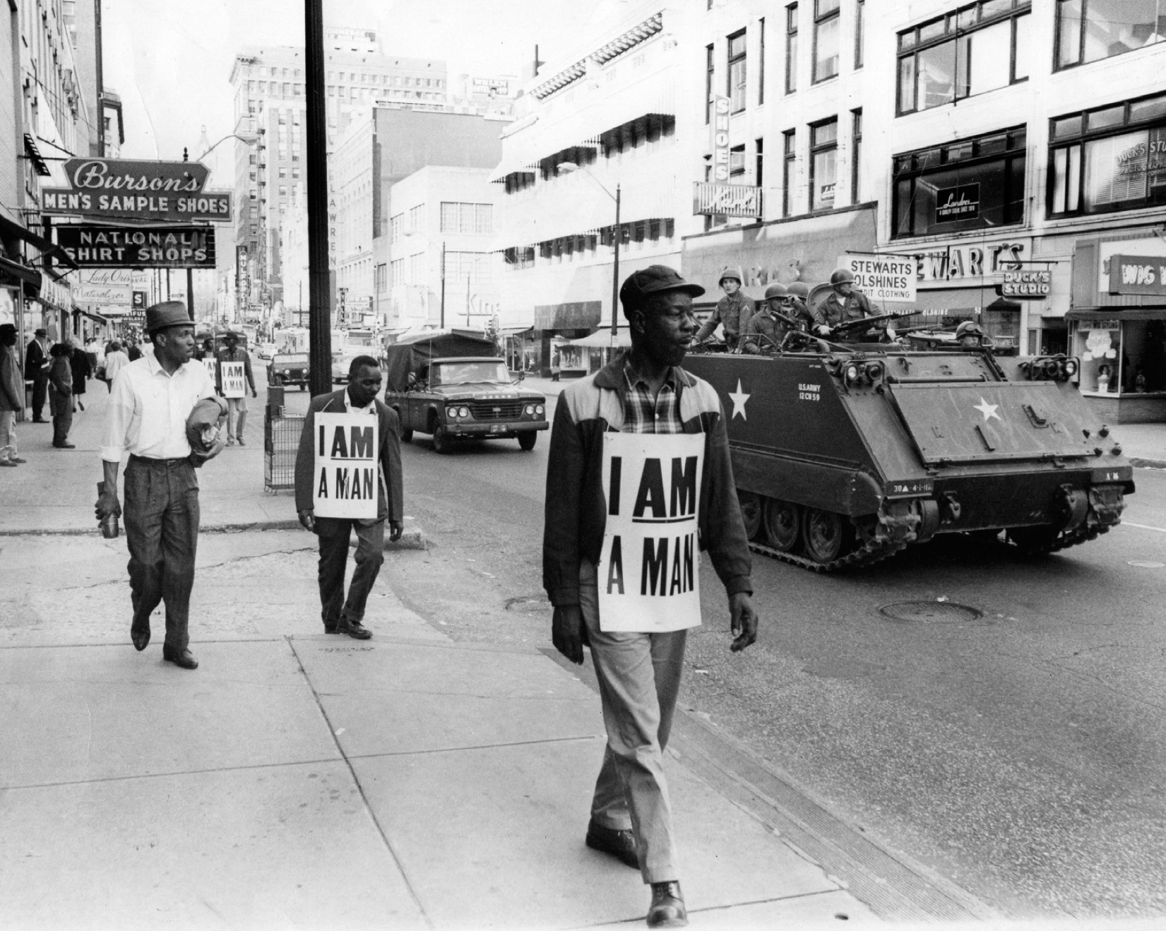 Demonstrators defy the National Guard occupation in Memphis following the March - photo 11