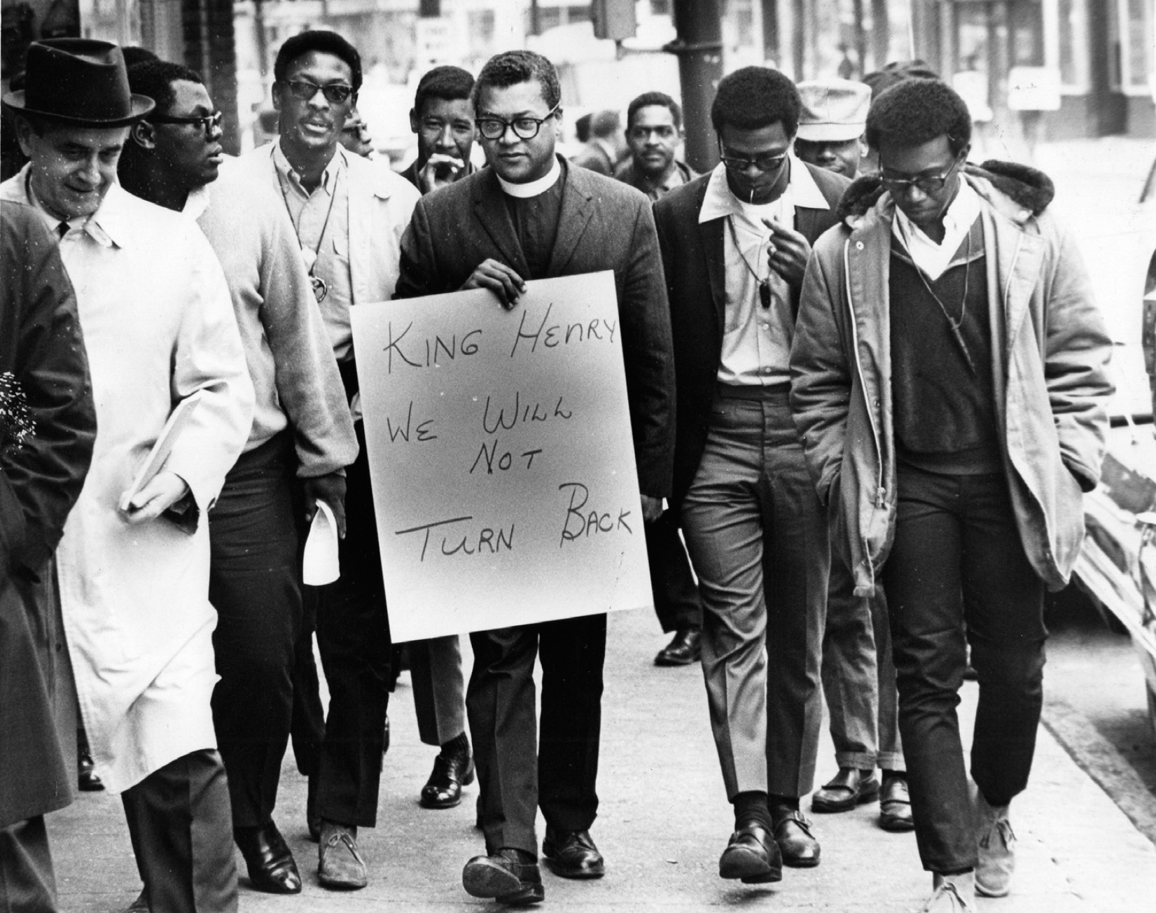 Rev James Lawson marches in downtown Memphis surrounded by militant activists - photo 12