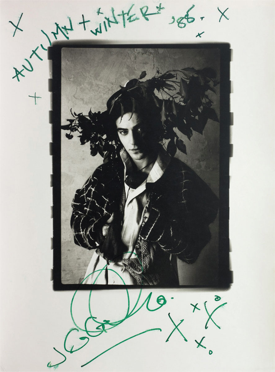 A portrait of John Galliano from 1985 by Tom Mannion dressed in Ludic Game - photo 3