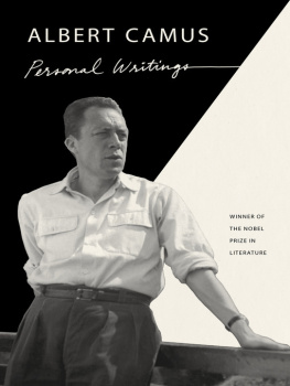 Camus Personal Writings