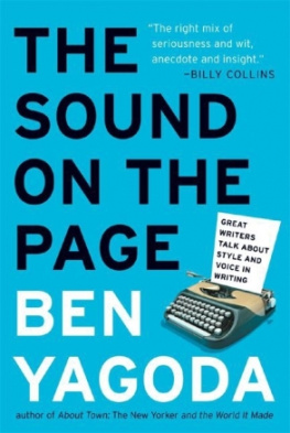 Ben Yagoda The Sound on the Page