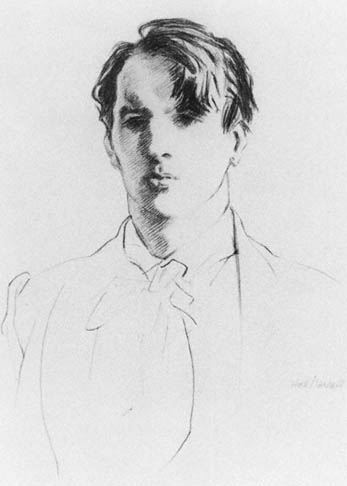 Pencil drawing of William Butler Yeats by William Hoth after a charcoal drawing - photo 3