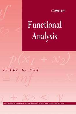 Peter D. Lax Functional Analysis