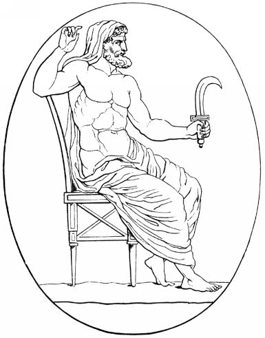 Cronus depicted with the specialized ritual knife he used to castrate his - photo 1