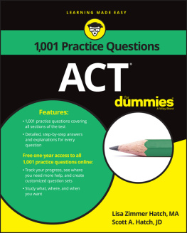 Lisa Zimmer Hatch - 1,001 ACT Practice Problems For Dummies