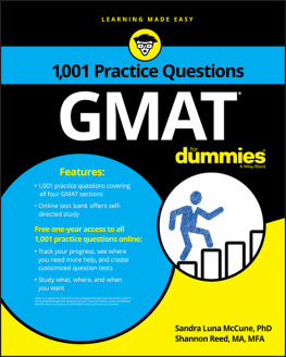 Sandra Luna McCune 1,001 GMAT Practice Questions For Dummies