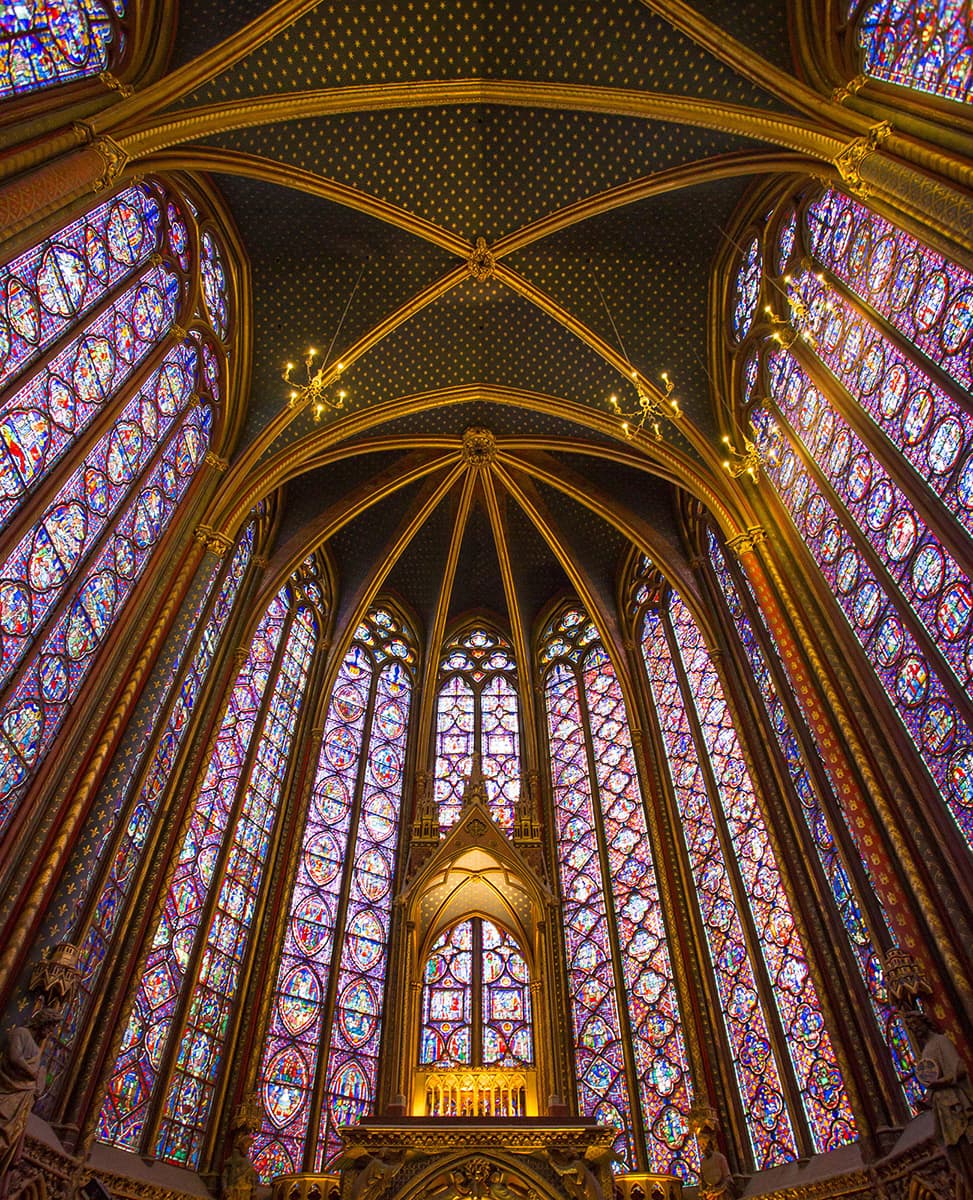 The starry vault of Sainte-Chapelle the royal chapel within the Palais de la - photo 4