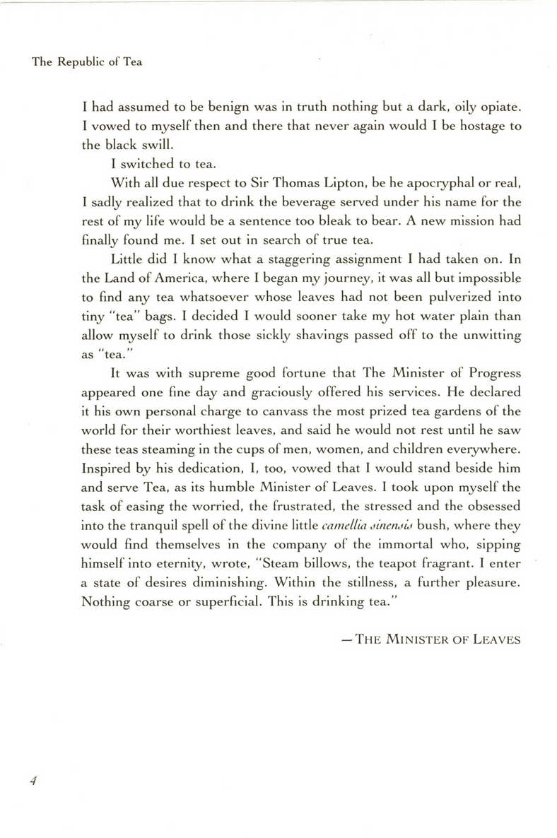 The Republic of Tea The Story of the Creation of a Business as Told Through the Personal Letters of Its Founders Mel Ziegler 336p 0385420579 - photo 16